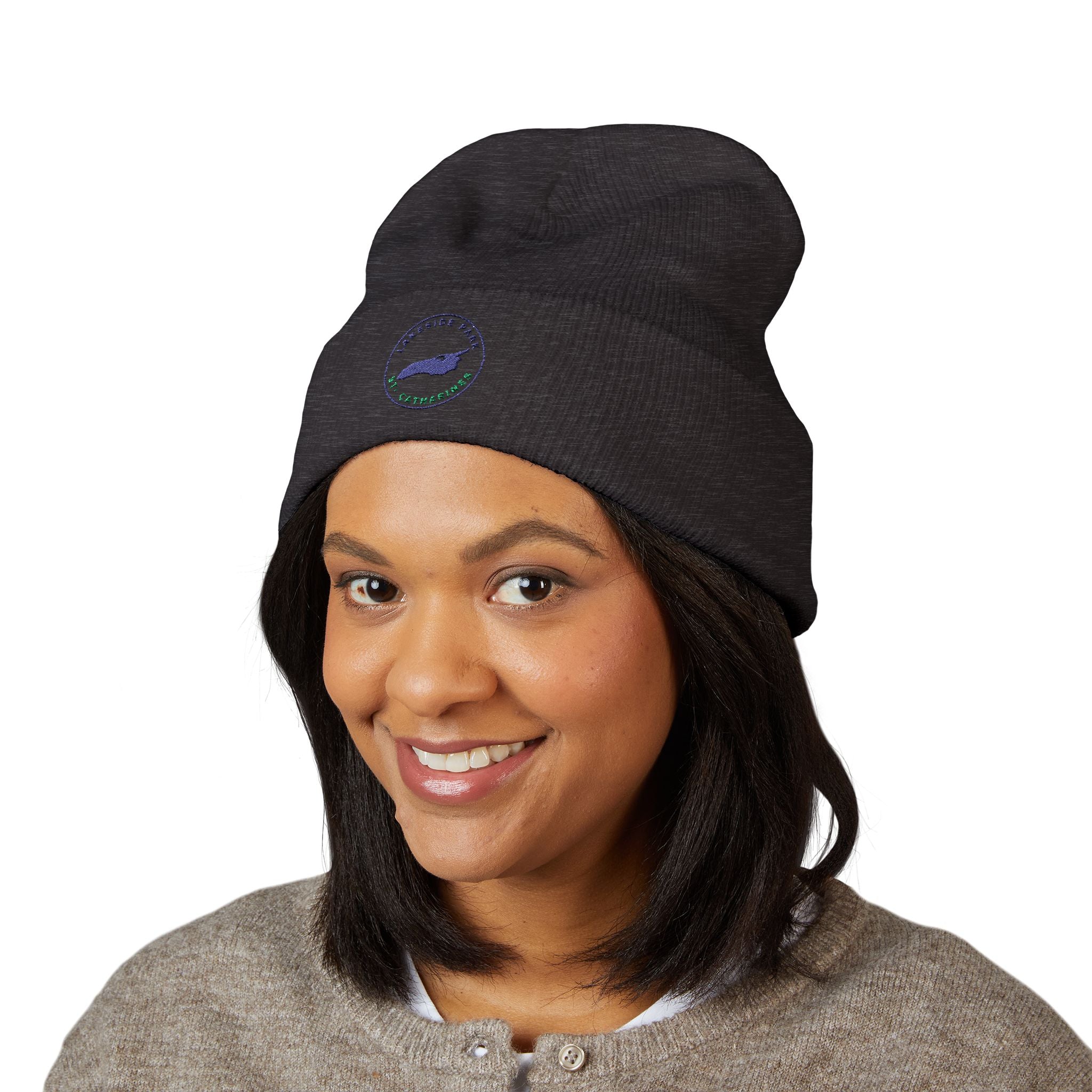 Lakeside Park - Whale Coast Embroidered Cuffed Beanie