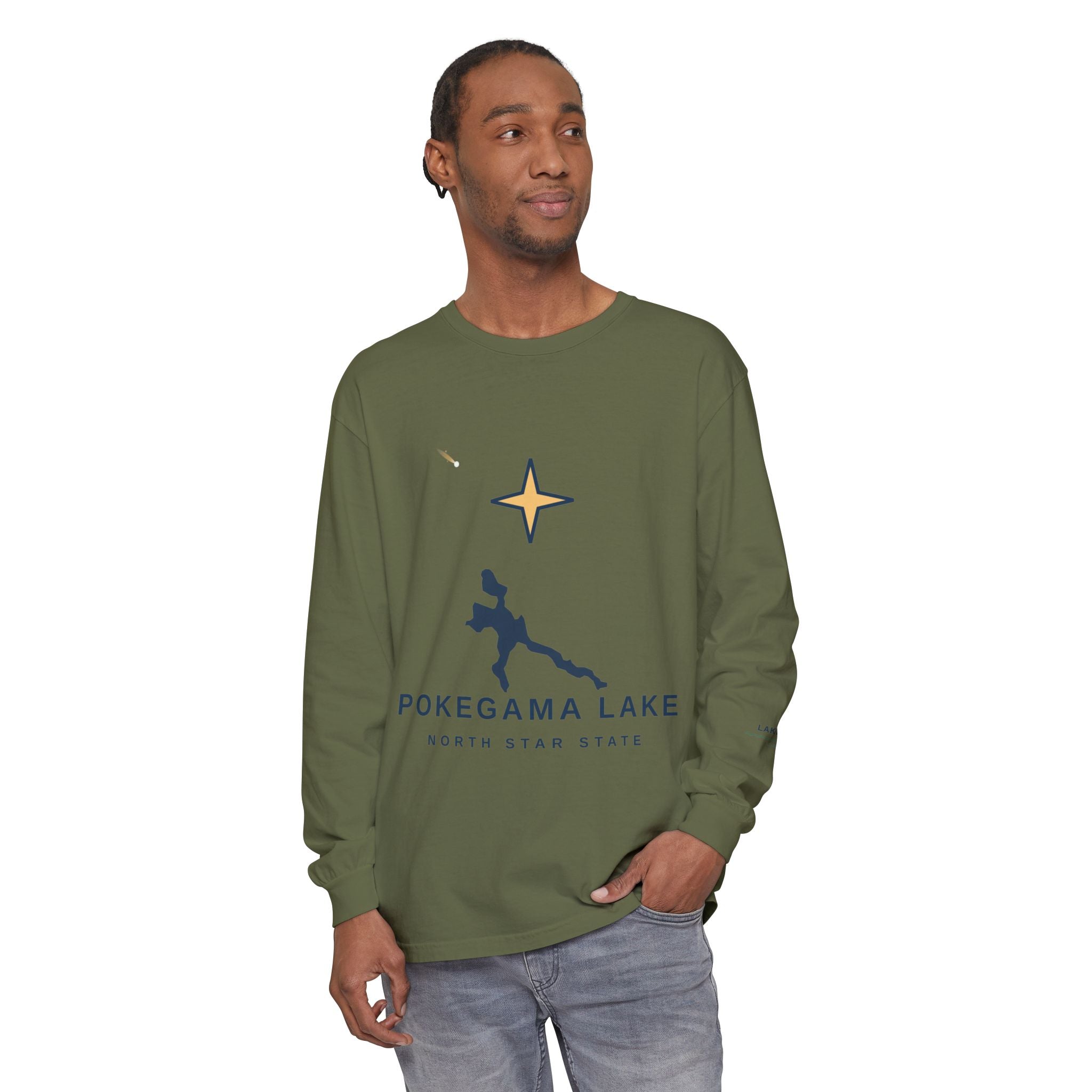 Pokegama Lake Long Sleeve Tee — North Star State Lake Map Design