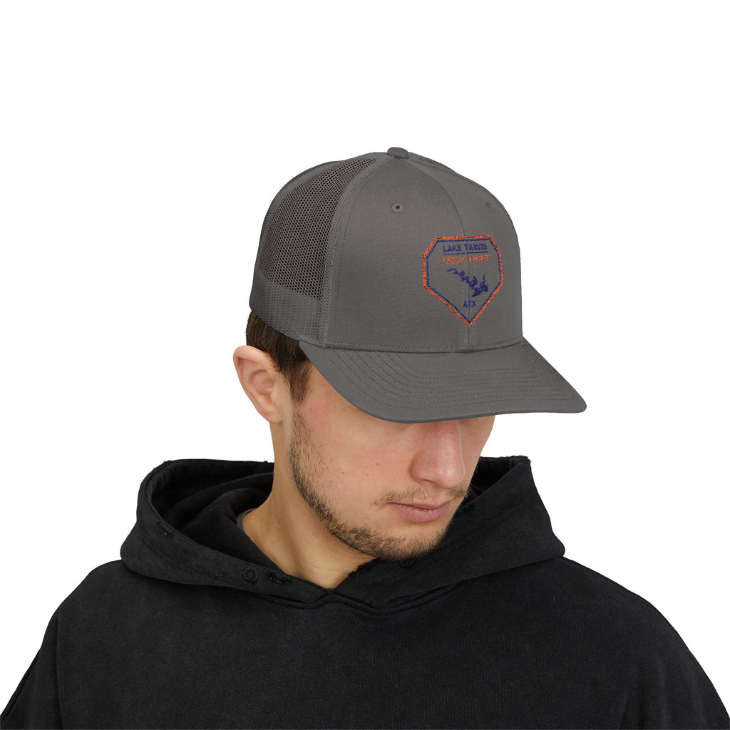 Lake Travis Texas Fight ATX Embroidered Trucker Cap