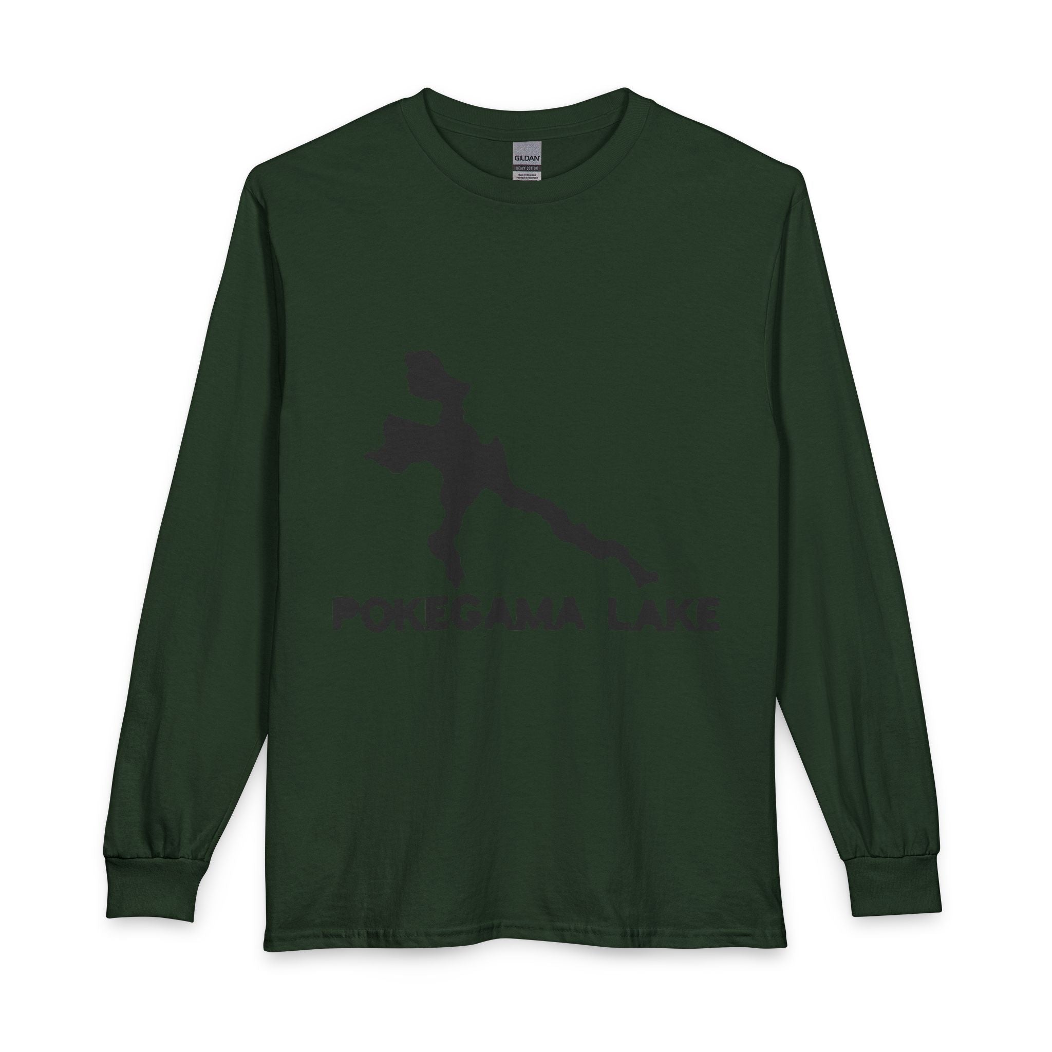Pokegama Lake Map Long Sleeve Shirt — Lake Outline Tee
