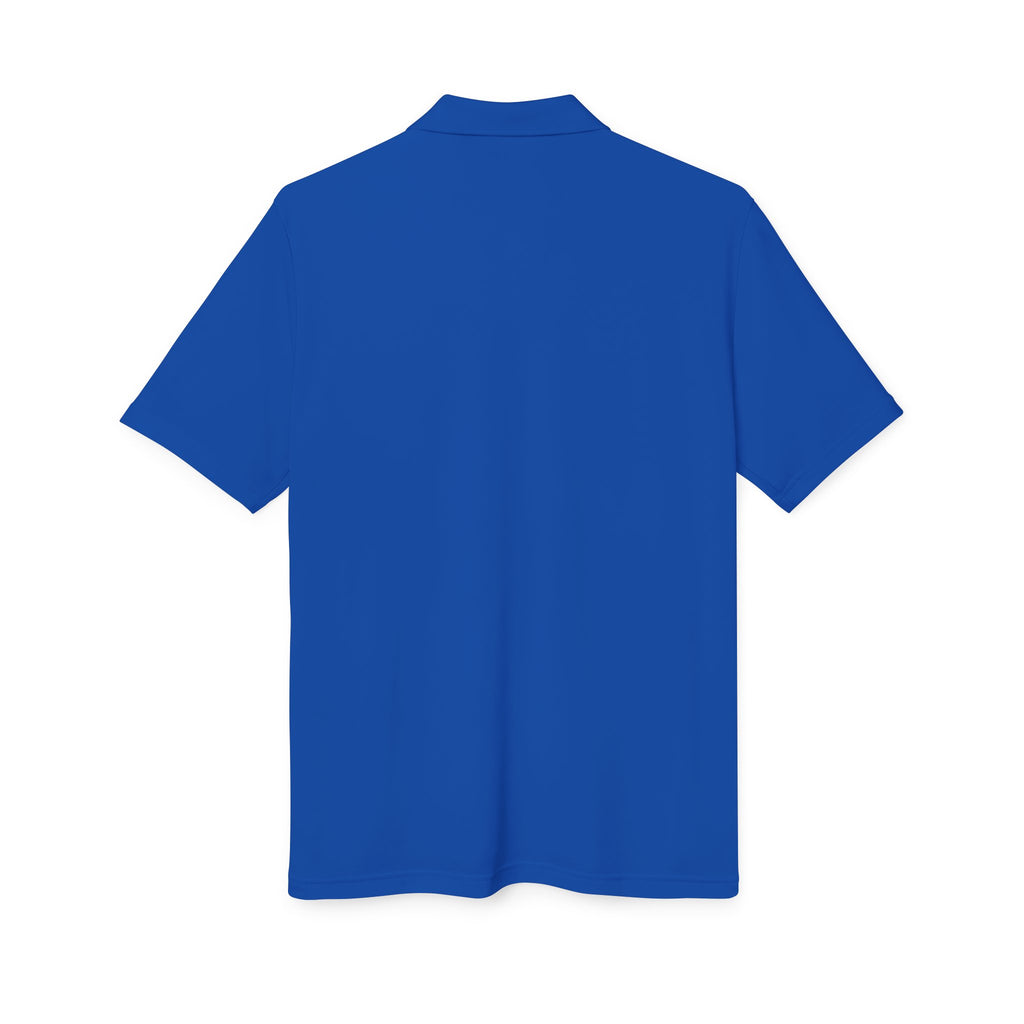 Lake Travis - White Performance Polo — Minimalist Botanical Chest Logo