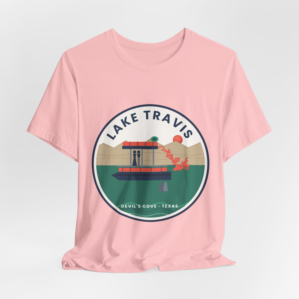 Lake Travis Tee — Devil’s Cove Texas Boat Graphic Shirt