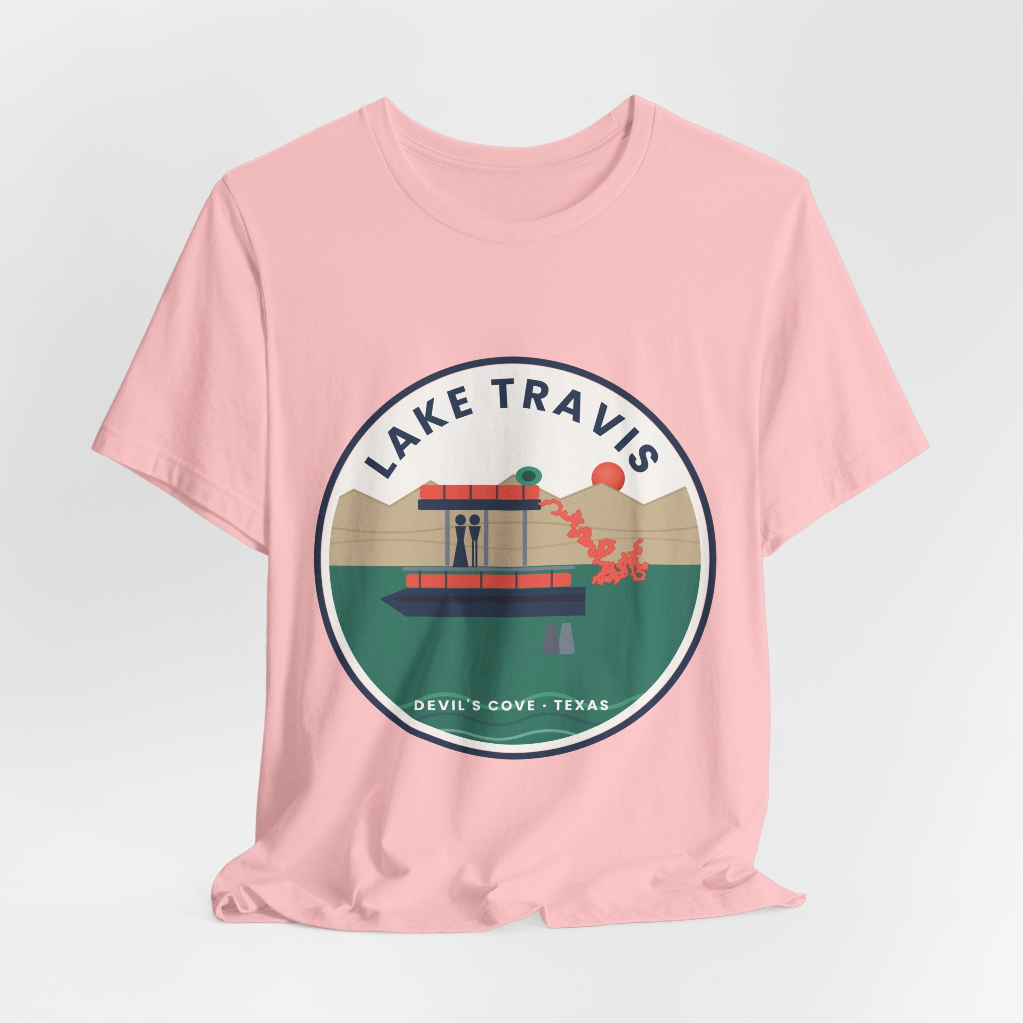 Lake Travis Tee — Devil’s Cove Texas Boat Graphic Shirt