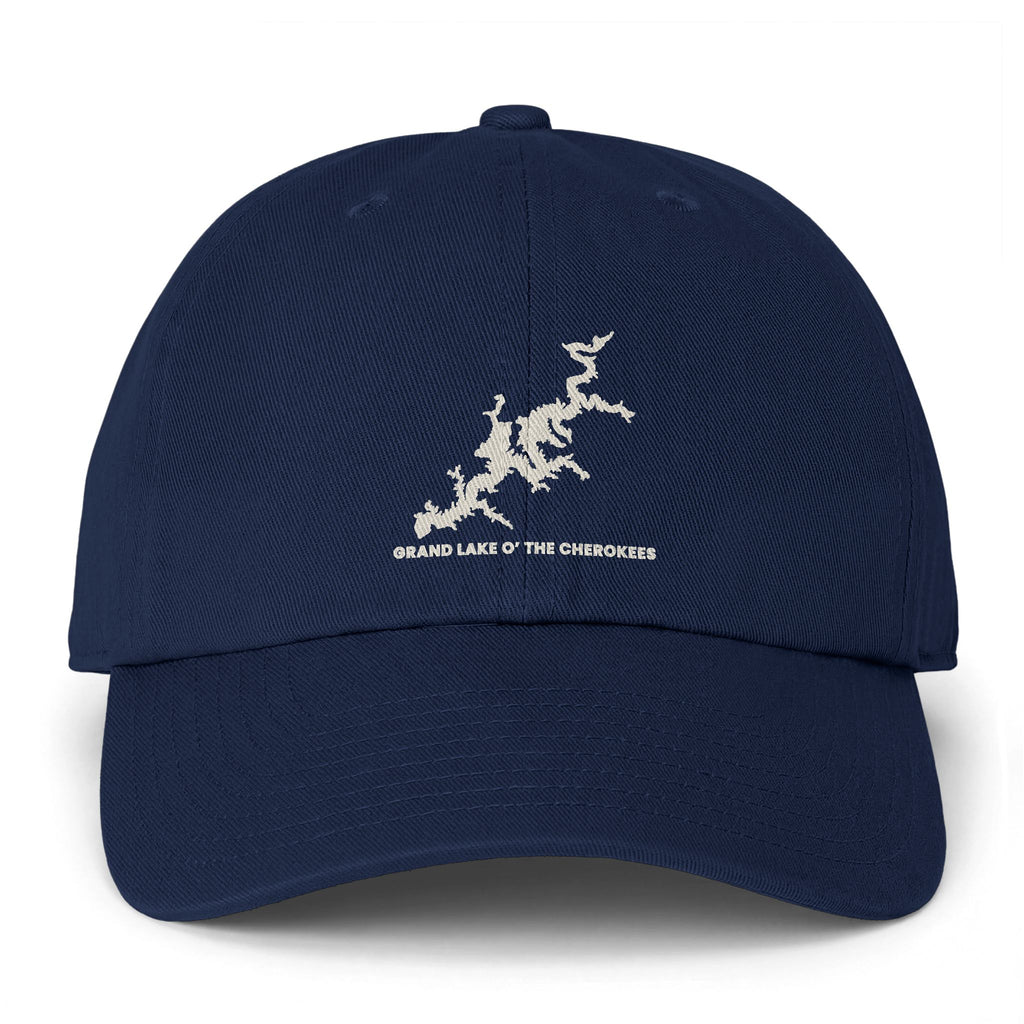 Grand Lake Baseball Cap — "Clean Up Cap" Embroidered Minimalist Coastline Design
