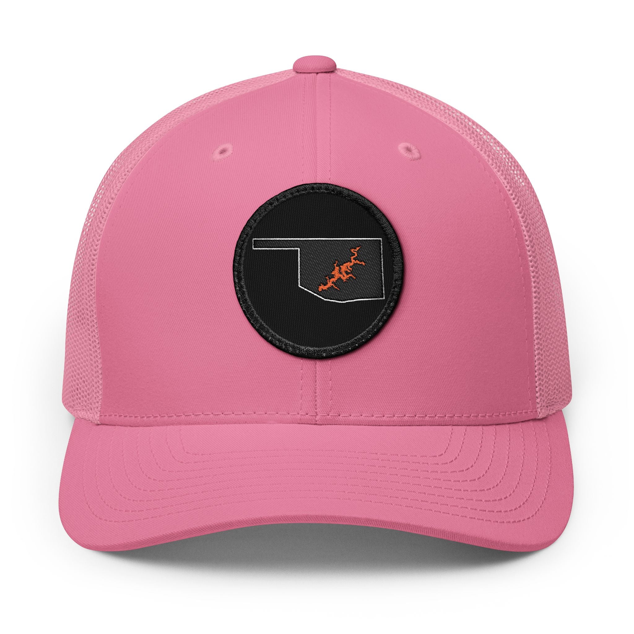 Grand Lake Embroidered Patch Trucker Cap - Orange and Black