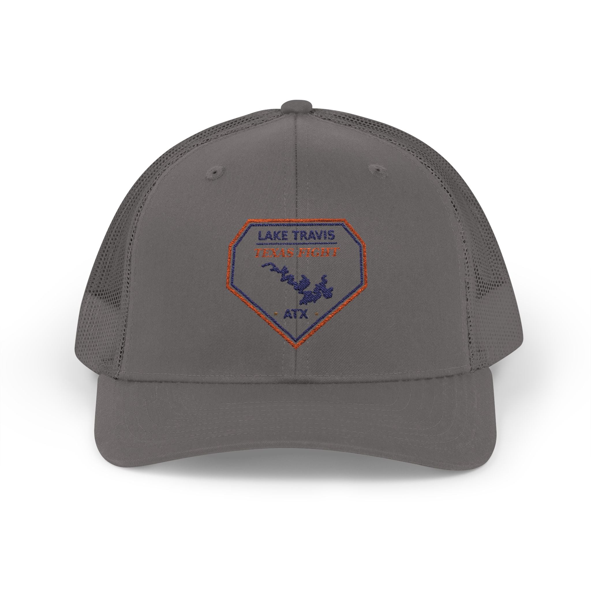 Lake Travis Texas Fight ATX Embroidered Trucker Cap