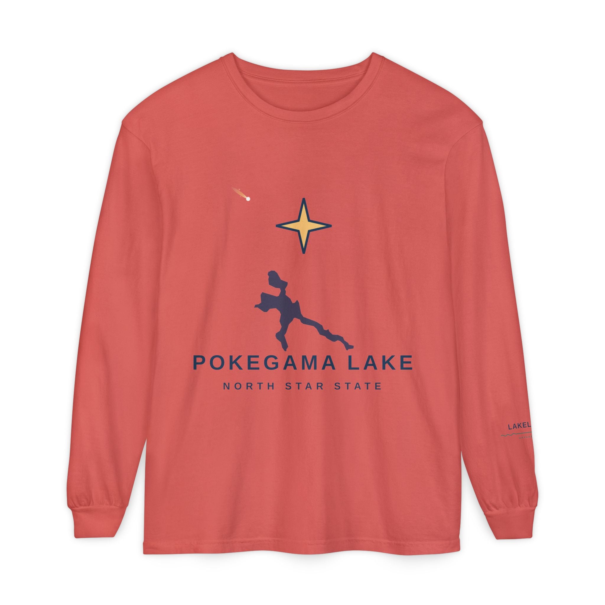 Pokegama Lake Long Sleeve Tee — North Star State Lake Map Design