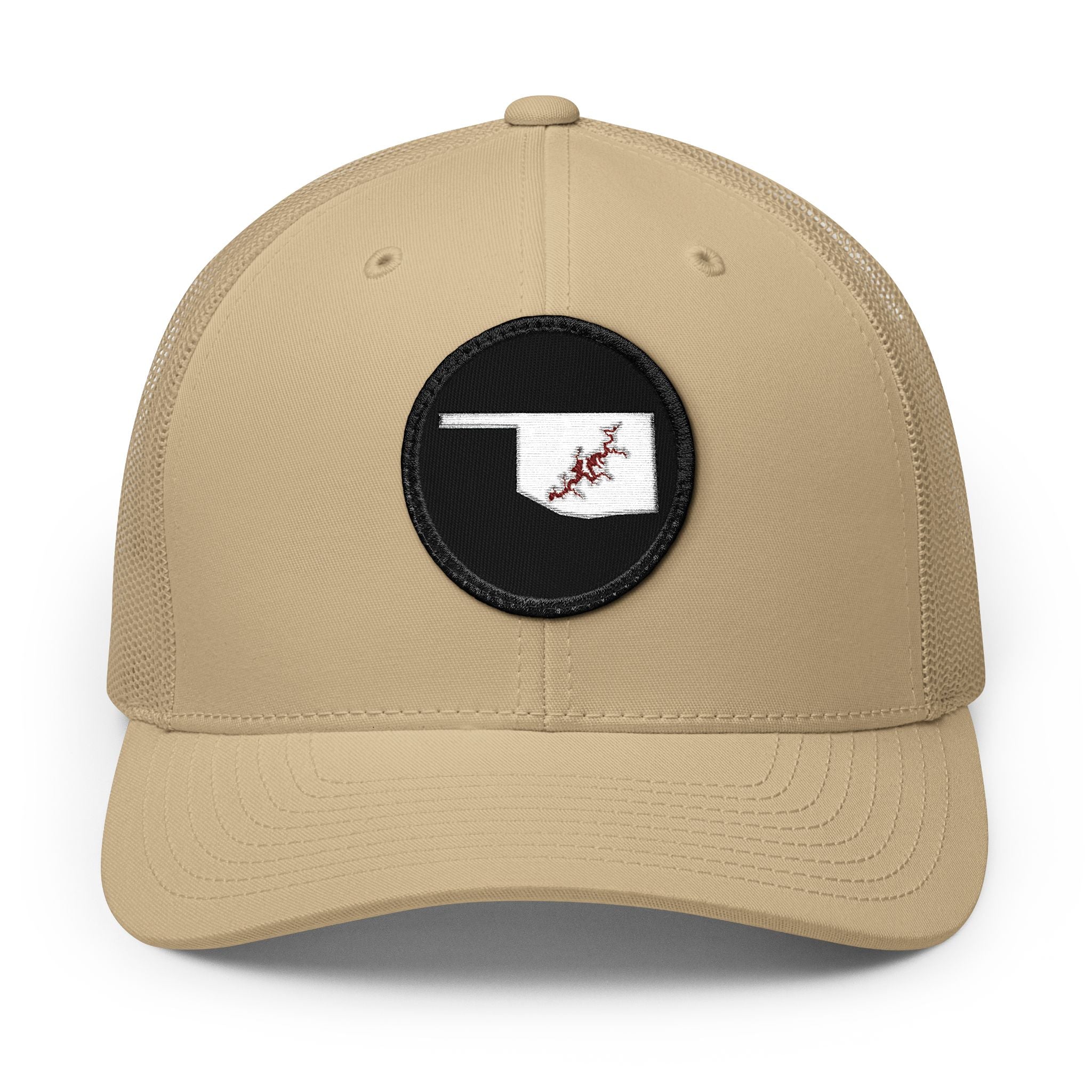 Grand Lake Embroidered Patch Trucker Cap - Crimson