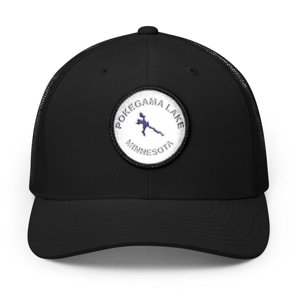 Pokegama Lake - Embroidered Patch Trucker Cap - White Patch