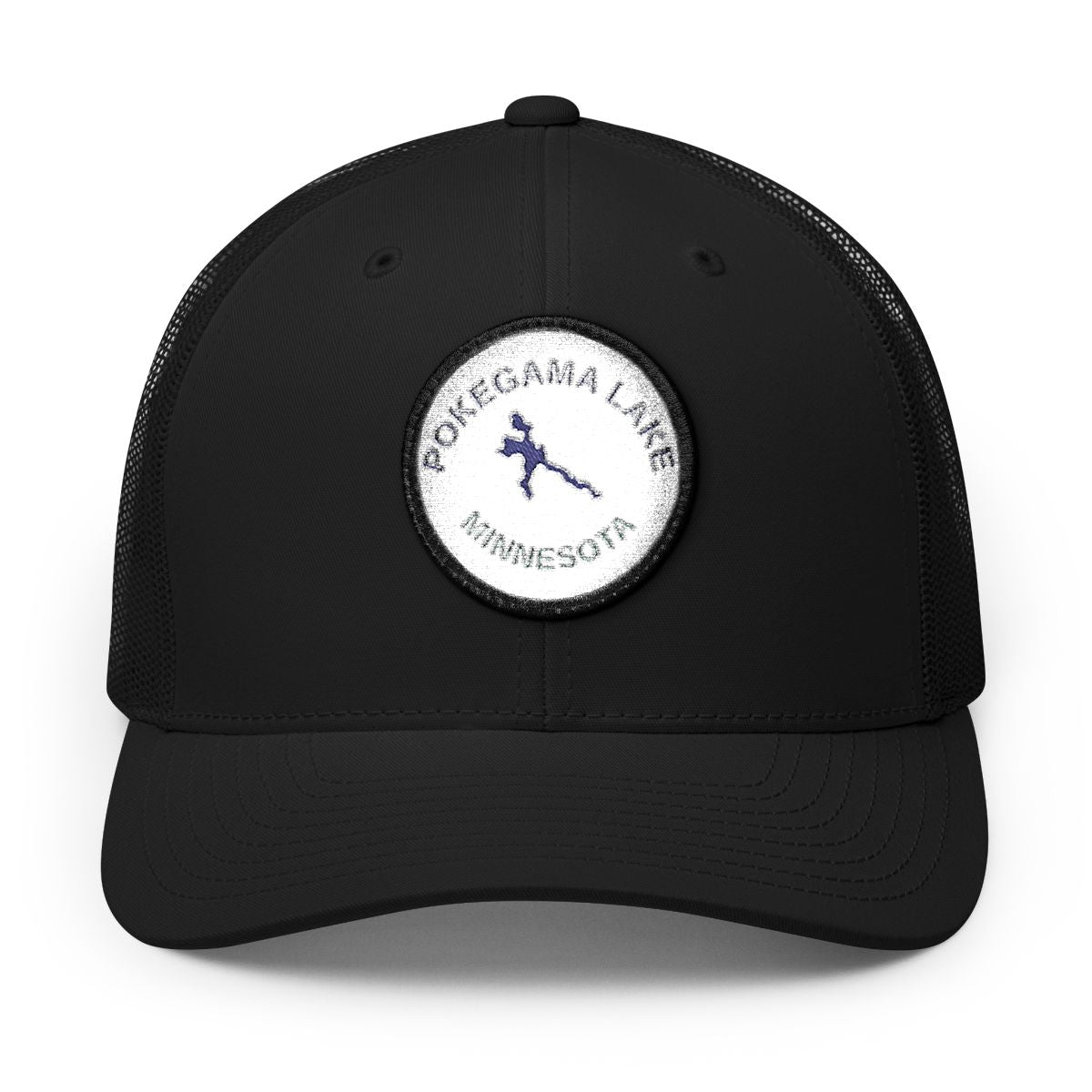 Pokegama Lake - Embroidered Patch Trucker Cap - White Patch